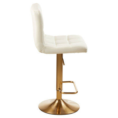 Baina Gold And White Finish Bar Stool