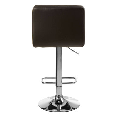 Baina Quilted Bar Stool With Chrome Base