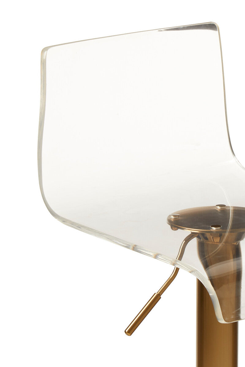 Baina Clear Acrylic Seat Bar Stool with Gold Base
