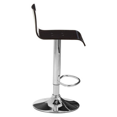 Baina Black Acrylic Bar Stool with Chrome Base