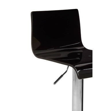 Baina Black Acrylic Bar Stool with Chrome Base.