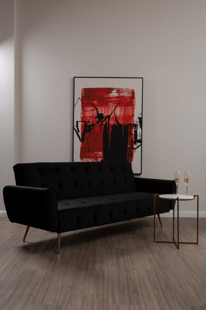 Hayton Black Velvet Sofa Bed