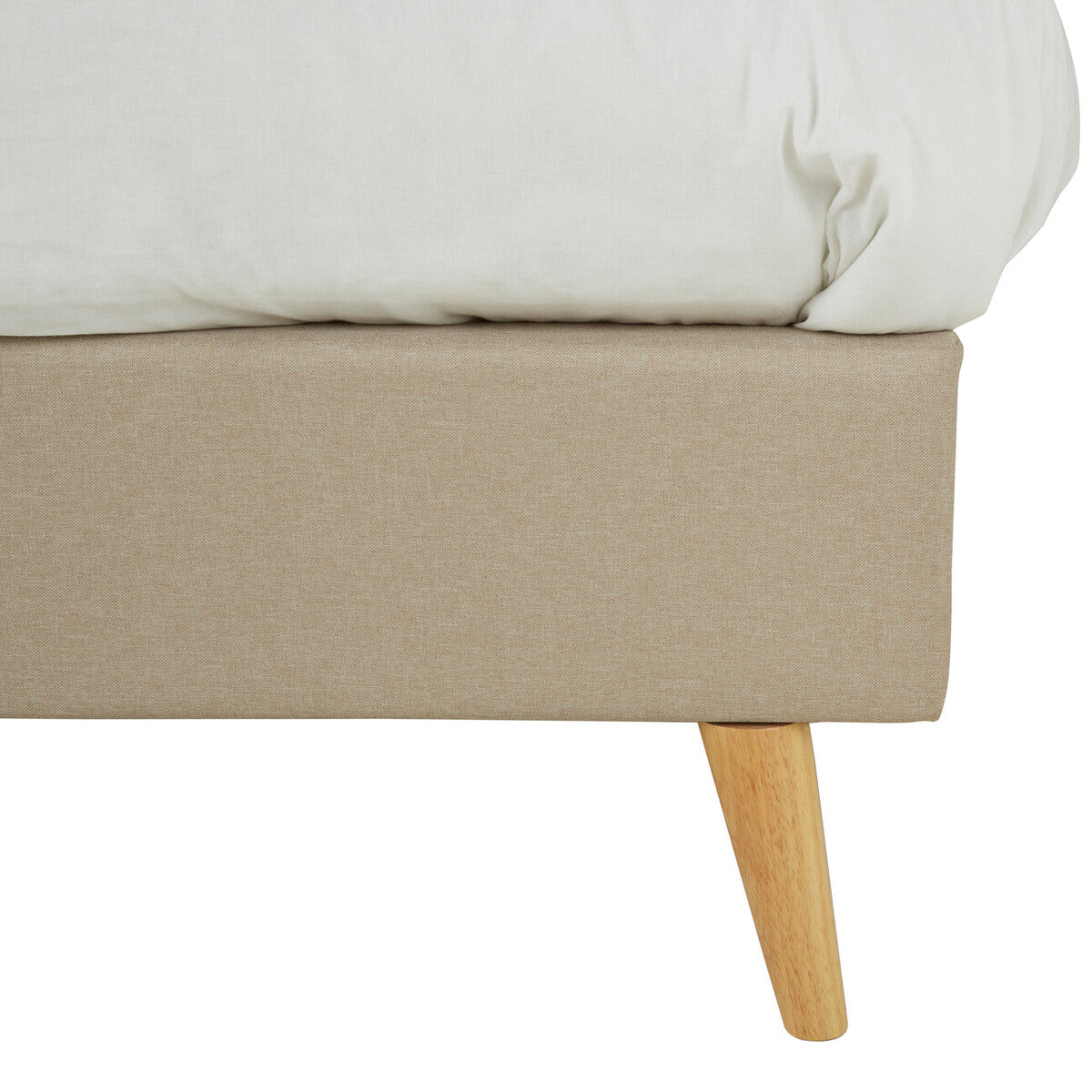 Scandinavian Beige Hopsack Fabric Single Bed - Image 8