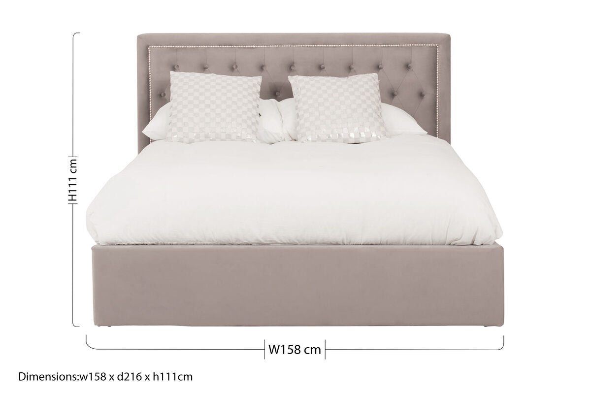 Hannah Grey Ottoman King Bed