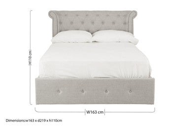 Edison Light Grey Ottoman Double Bed