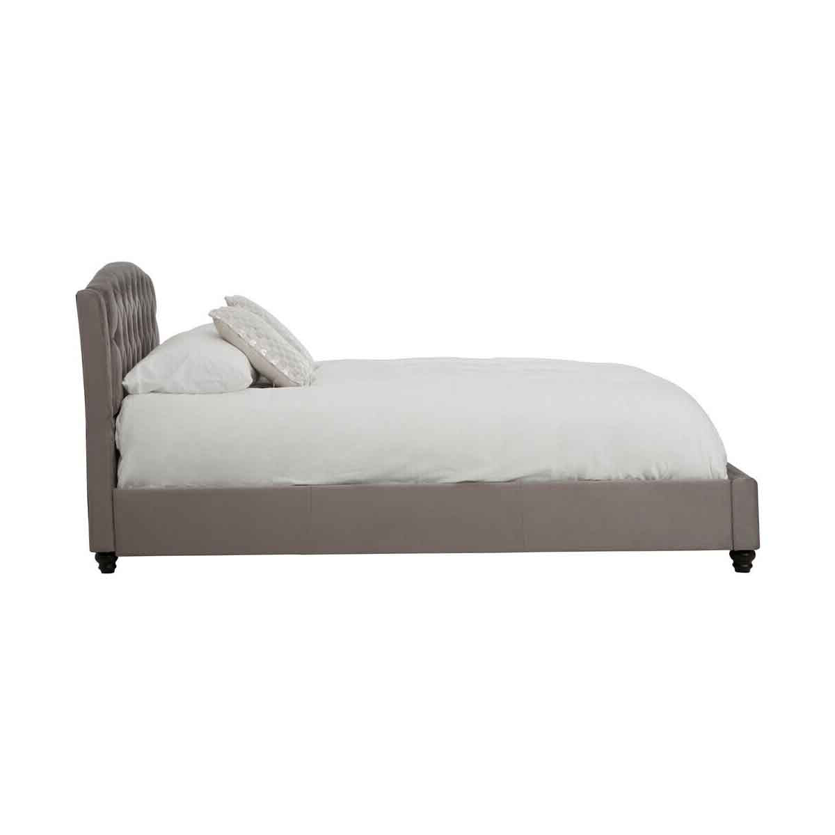 Josephine Grey Velvet King Bed