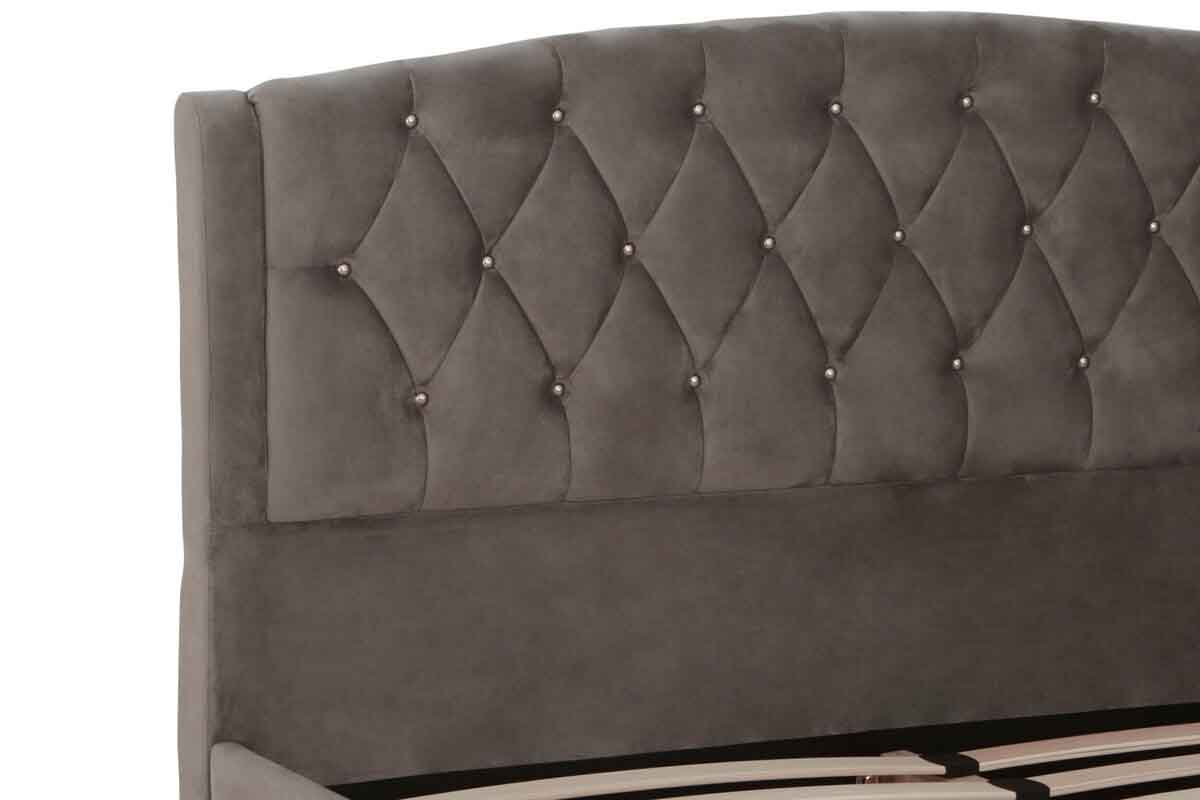 Josephine Grey Velvet King Bed