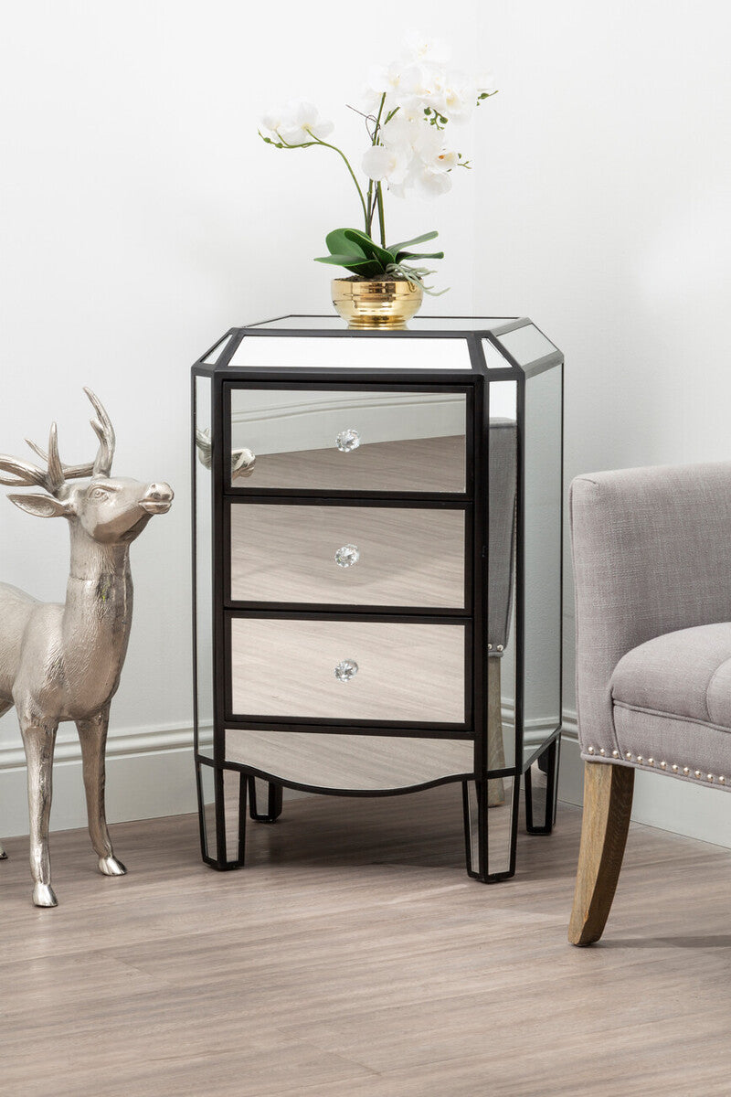 Tiffany 3 Drawer Mirrored Chest