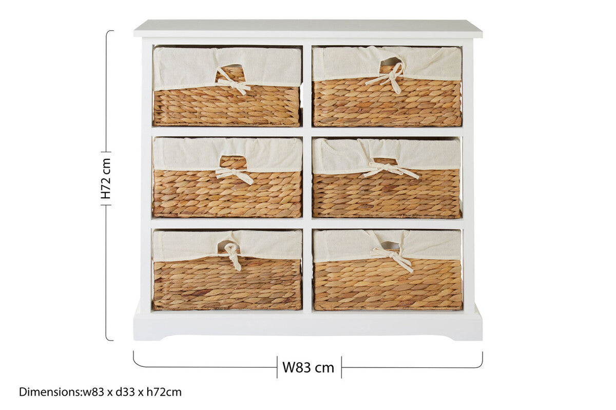 Ashby 6 Seagrass Drawer Chest