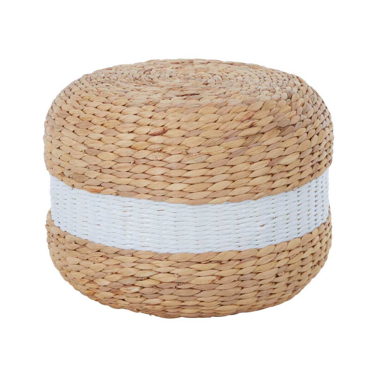 Ashby Seagrass Pouffe with White Stripe.