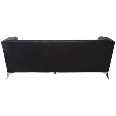 Hansa Three Seat Black Velvet Sofa