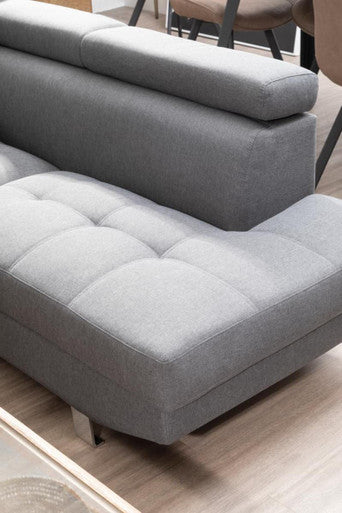 Hanover Grey Linen Corner Sofa