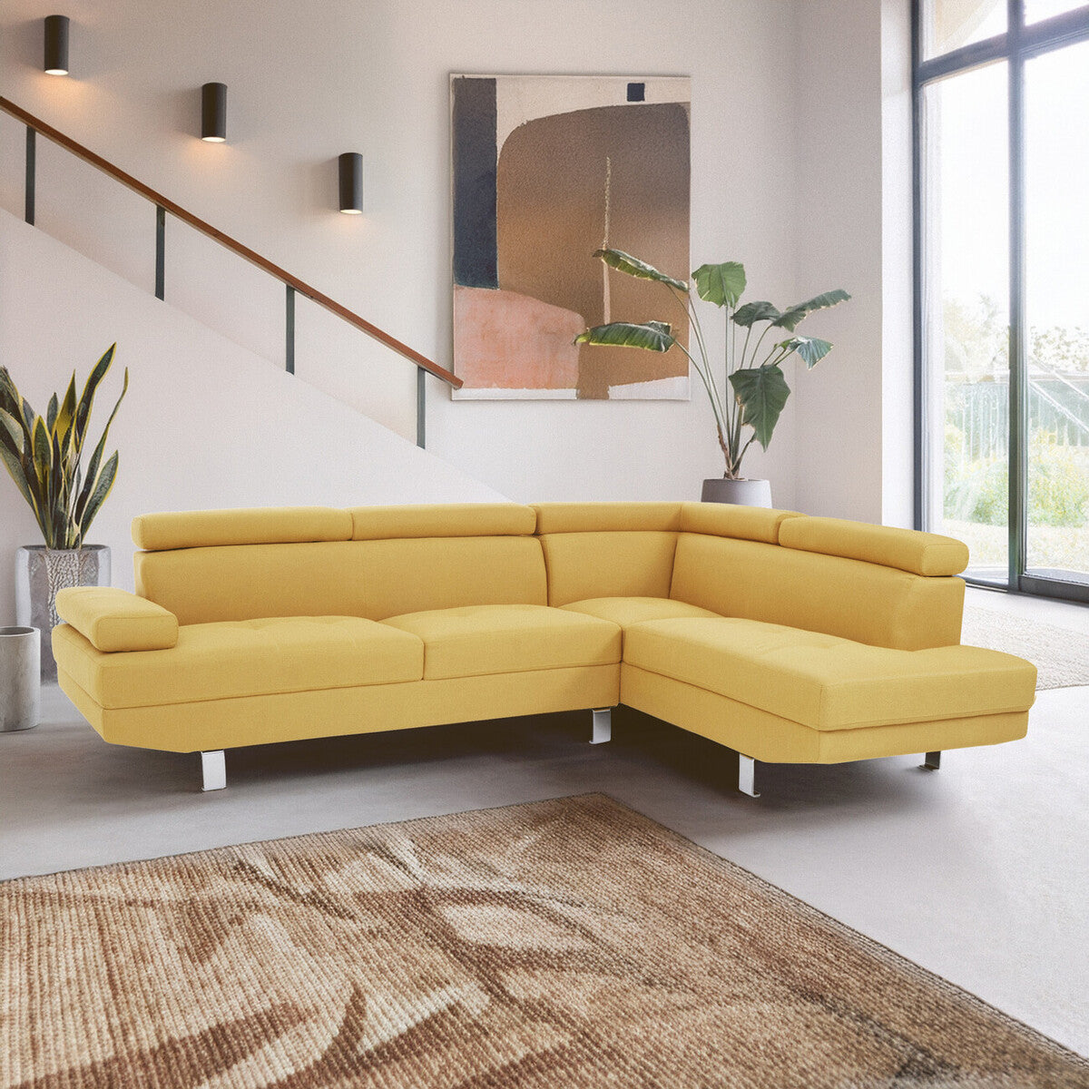 Hanover Ochre Linen Corner Sofa