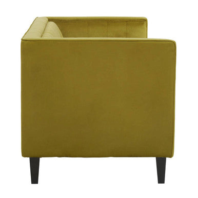 3 Seater Olive Velvet Sofa, Helia
