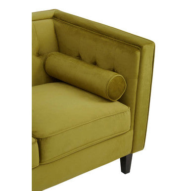 3 Seater Olive Velvet Sofa, Helia