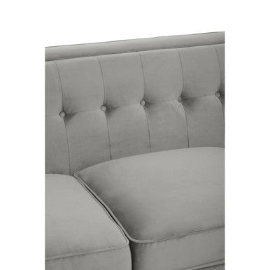 3 Seater Grey Velvet Sofa, Helia