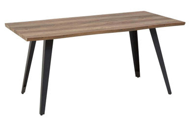 Brown Wooden Top and Metal Legs Dining Table with 6 Chairs Set, Westford