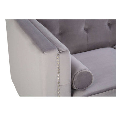 2 Seater Grey Velvet Sofa, Felisa
