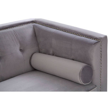 Felisa Two Seater Grey Velvet Sofa