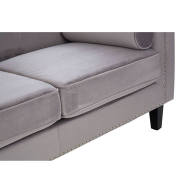2 Seater Grey Velvet Sofa, Felisa