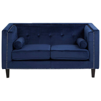 Felisa Two Seater Midnight Blue Velvet Sofa