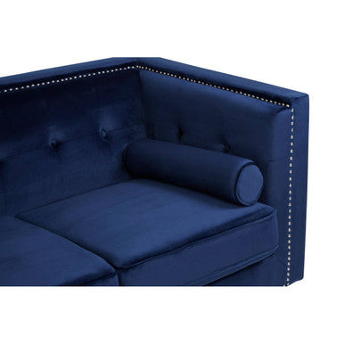 Felisa Two Seater Midnight Blue Velvet Sofa