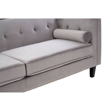 Felisa 3 Seat Grey Velvet Sofa