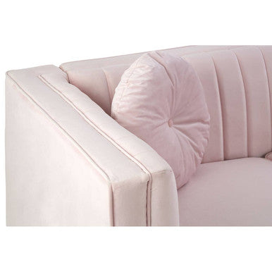 2 Seater Pink Velvet Sofa, Farah