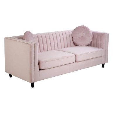 3 Seater Pink Velvet Sofa, Farah - image 4
