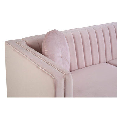 3 Seater Pink Velvet Sofa, Farah - image 7