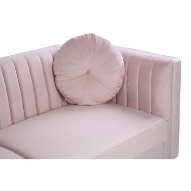 3 Seater Pink Velvet Sofa, Farah - image 9