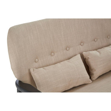 2 Seater Beige Sofa with Black Wood Frame, Stockholm
