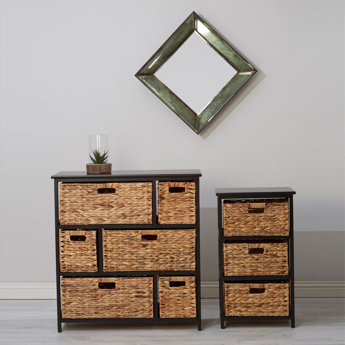 Padstow 6 Drawers Black Frame Storage Unit