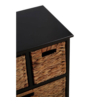 Padstow 6 Drawers Black Frame Storage Unit