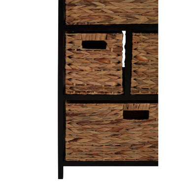 Padstow 6 Drawers Black Frame Storage Unit