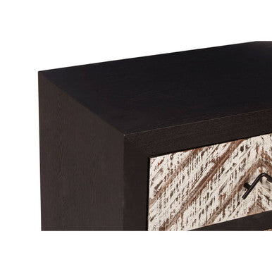 Lombok Black 2 Drawer Bedside Table