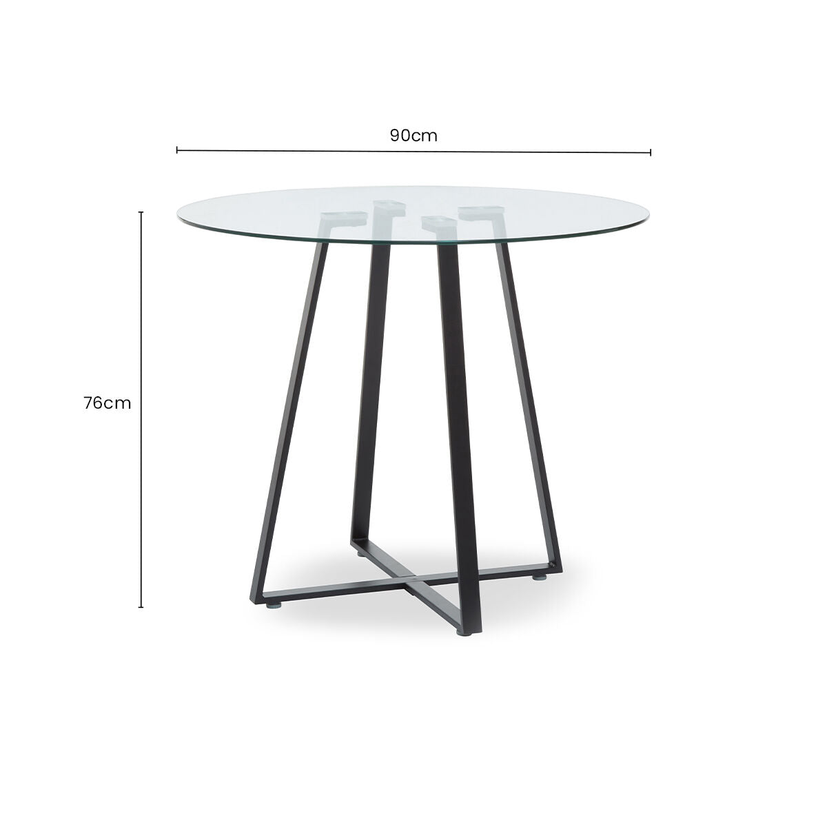 Clear Glass Top Matte Black Lattice Steel Dining Table, Metropolitan