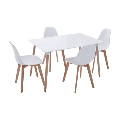 Varberg 5Pc White Dining Set