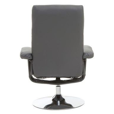 Denton Grey Leather Effect Reclining Chair