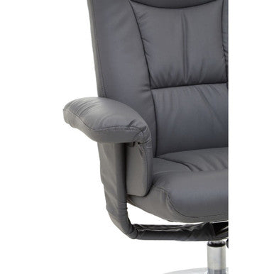 Denton Grey Leather Effect Reclining Chair