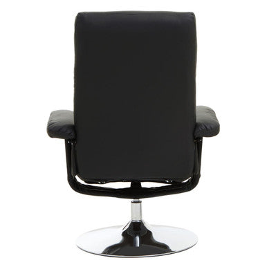 Denton Black Leather Effect Reclining Chair