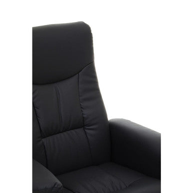 Denton Black Leather Effect Reclining Chair