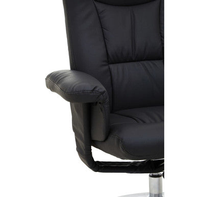 Denton Black Leather Effect Reclining Chair