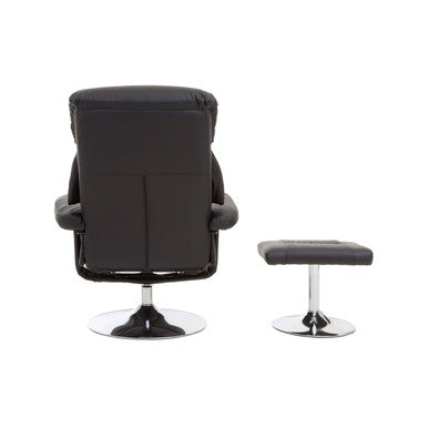 Denton Black Leather Effect Reclining Ch