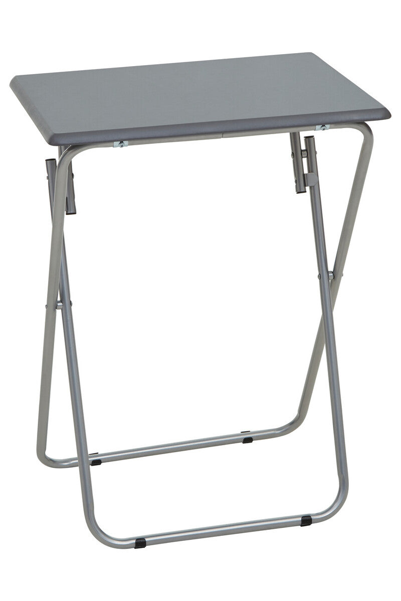Gray folding table on a white background