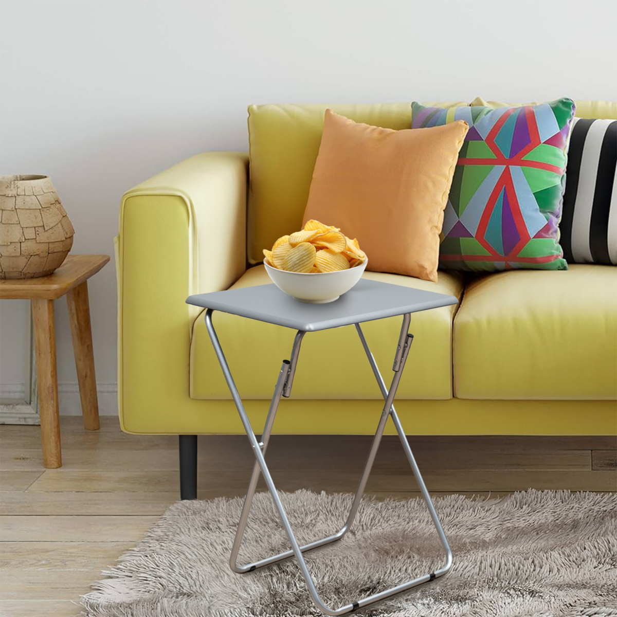 Bernie Folding Table With Grey Top