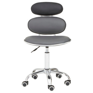 Gray office chair with a unique design on a white background