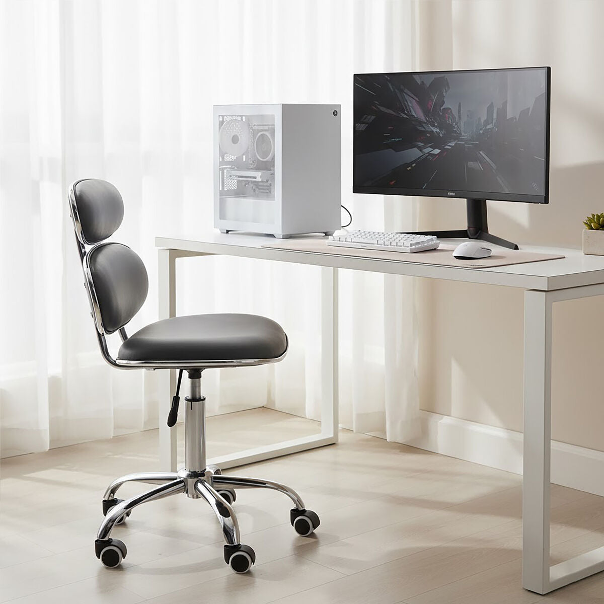 Fran Grey Pu Home Office Chair