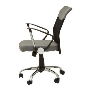 Fenix Grey Home Office Chair With Chrome Arms