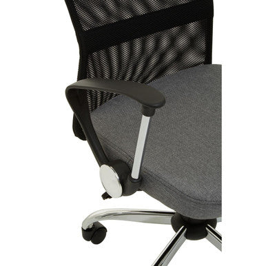 Fenix Grey Home Office Chair With Chrome Arms